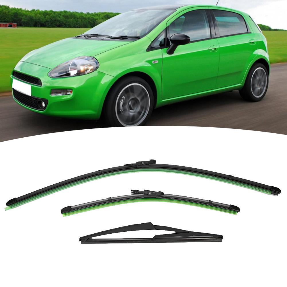 3pcs Windscreen Windshield Wiper Blade Front and Rear Fits for Fiat Grande Punto 199 Hatch