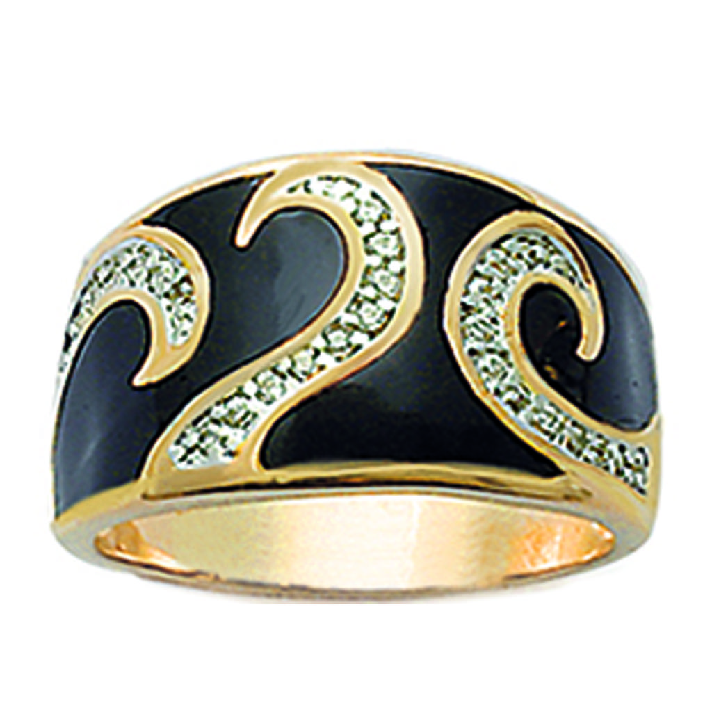 Gold Plated Ring 'Romy' Black Gold - 12 Mm