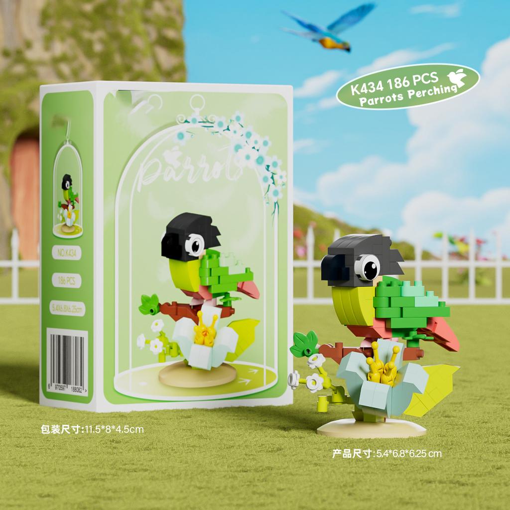 Animals Parrot Micro Diamond Small Particles Assembled Building Blocks Adults Cat Mirco Bricks Constructor Set Model Girls Toys