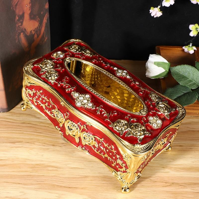 Artistic Floral Print ABS Tissue Holder With Easy Open Lid Sophisticated Decors Tissue Box For Convenient Refills