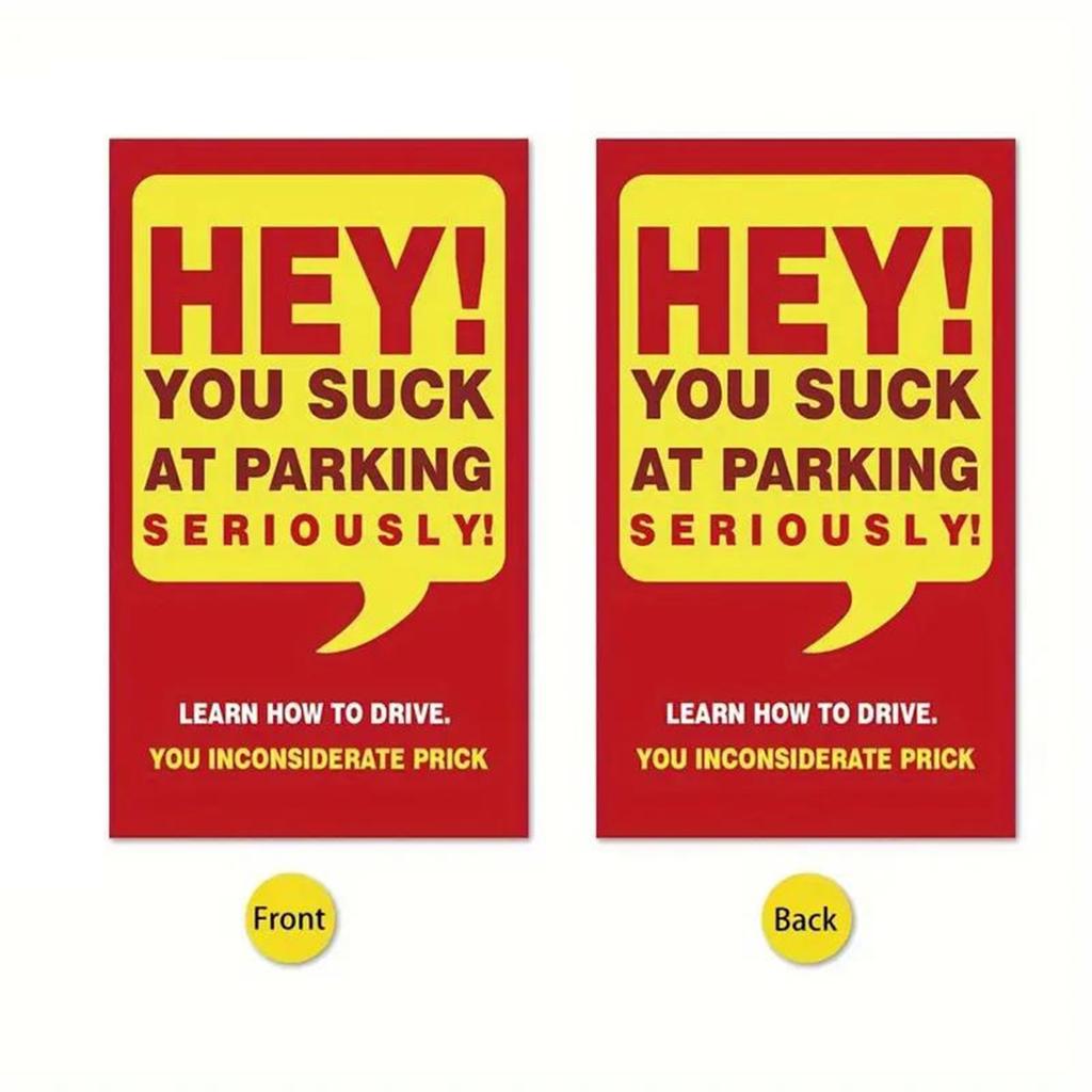 50pcs Bad Parking Cards Funny Parking Violation Cards, There Are Multiple Reasons For Violations, Hilarious Bad Parking Cards