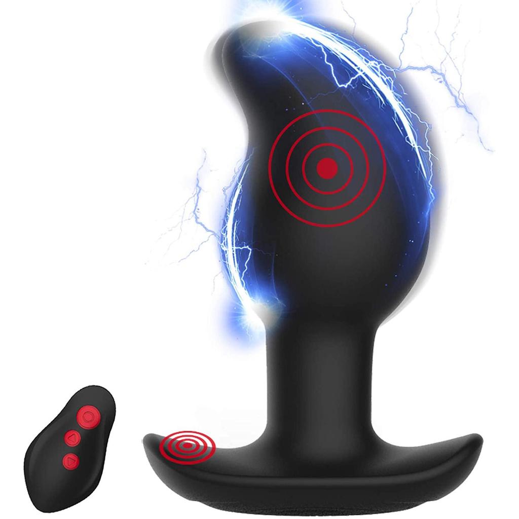 Electric Shock Anal Vibrator Anal Prostate Massager Stimulator 8 Vibration Modes Electric Stimulation Butt Plug Vibrating Plug