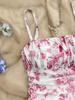Abito con Spalline Sottili e Stampa Floreale Primavera/Estate 2025: Stile Vacanza Sexy a Vita Stretta per Donne