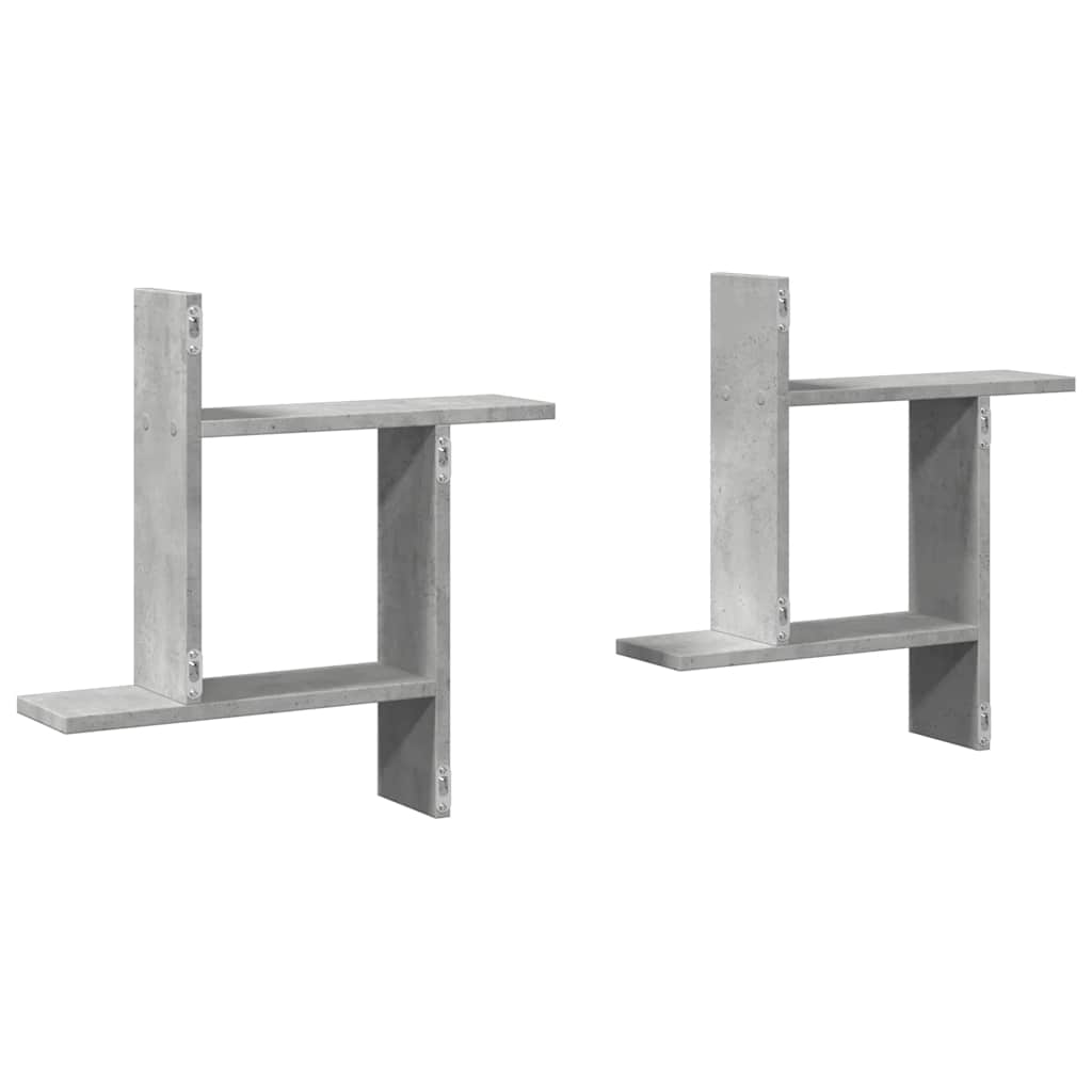 Wall Shelves 2 pcs. Concrete Grey 50 x 12 x 50 cm Engineered Wood