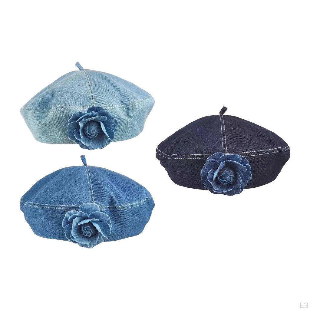 Hat Women Denim Cap Painter Beanie Headwear Comfortable Adjustable Drawstring Artistic