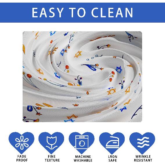 XCHI Six-Pointed Star Olive Leaf Hanukkah Chanukah Menorah Tablecloth Rectangle Table Cloth Washable Table Covers for Indoor Dining Home Party