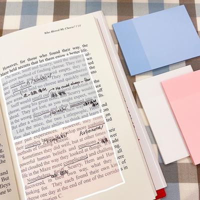 50pcs/set Transparent Sticky Notes Colorful Waterproof Notepad Office Stationery