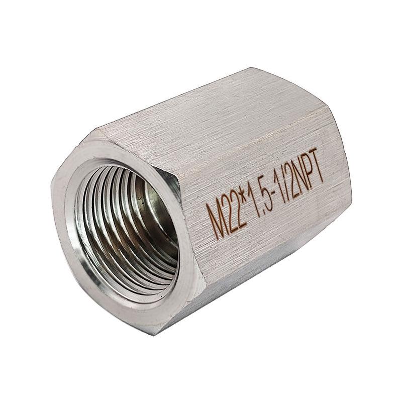 

Stainless Steel 304 Threaded Adapter Reducer, M22X1.5 to NPT1/2 (0587)
