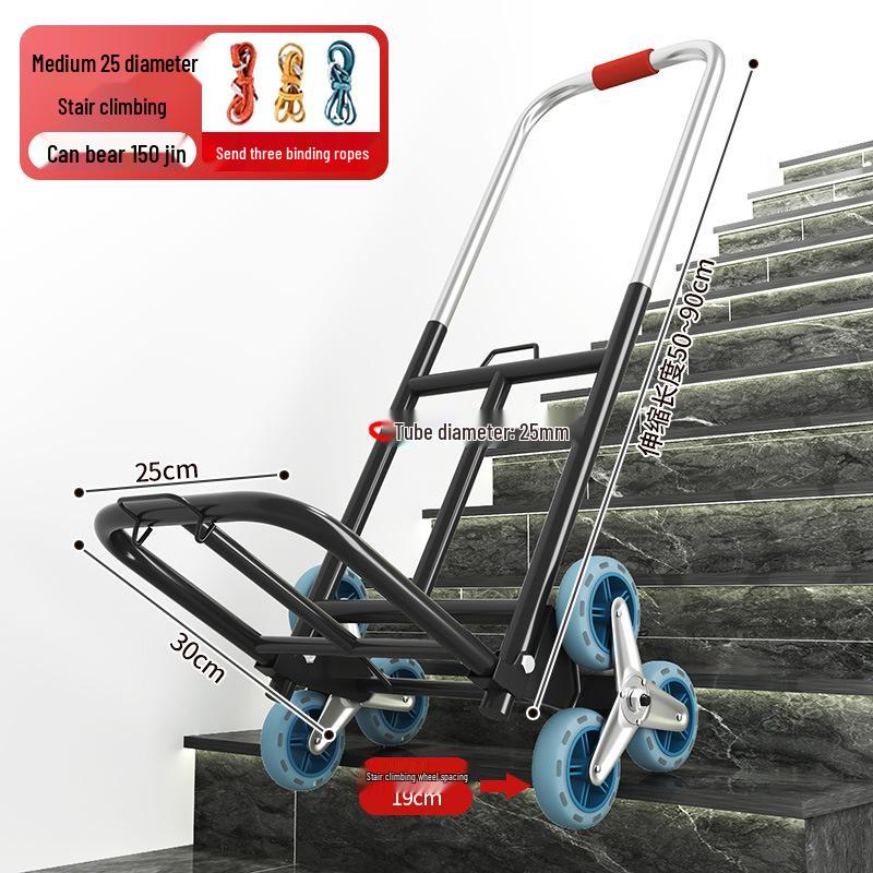 Lightweight Folding Trolley for Climbing Stairs - Multi-Purpose Handcart for Moving, Shopping, and Deliveries