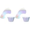 48 Pcs Rainbow Cupcake Liners Cupcake Wrappers Holders Muffin Liners Baking Cups Papers Baking Cups for Wedding Birthday Party Decoration