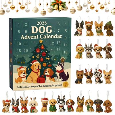 Dog 24 Days Christmas Countdown Calendar Ornaments Christmas Advent Calendar Xmas Countdown Calendar for Dog Lovers