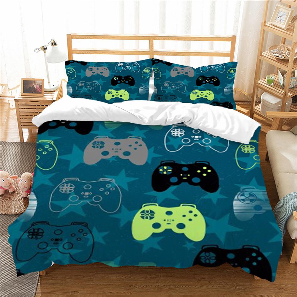 Bettwäsche-Sets, Heimtextilien, 3D-Gamer-Druck, Bettbezug-Set, schwarzer Hintergrund, Luxus-Bettbezug-Set, hohe Qualität