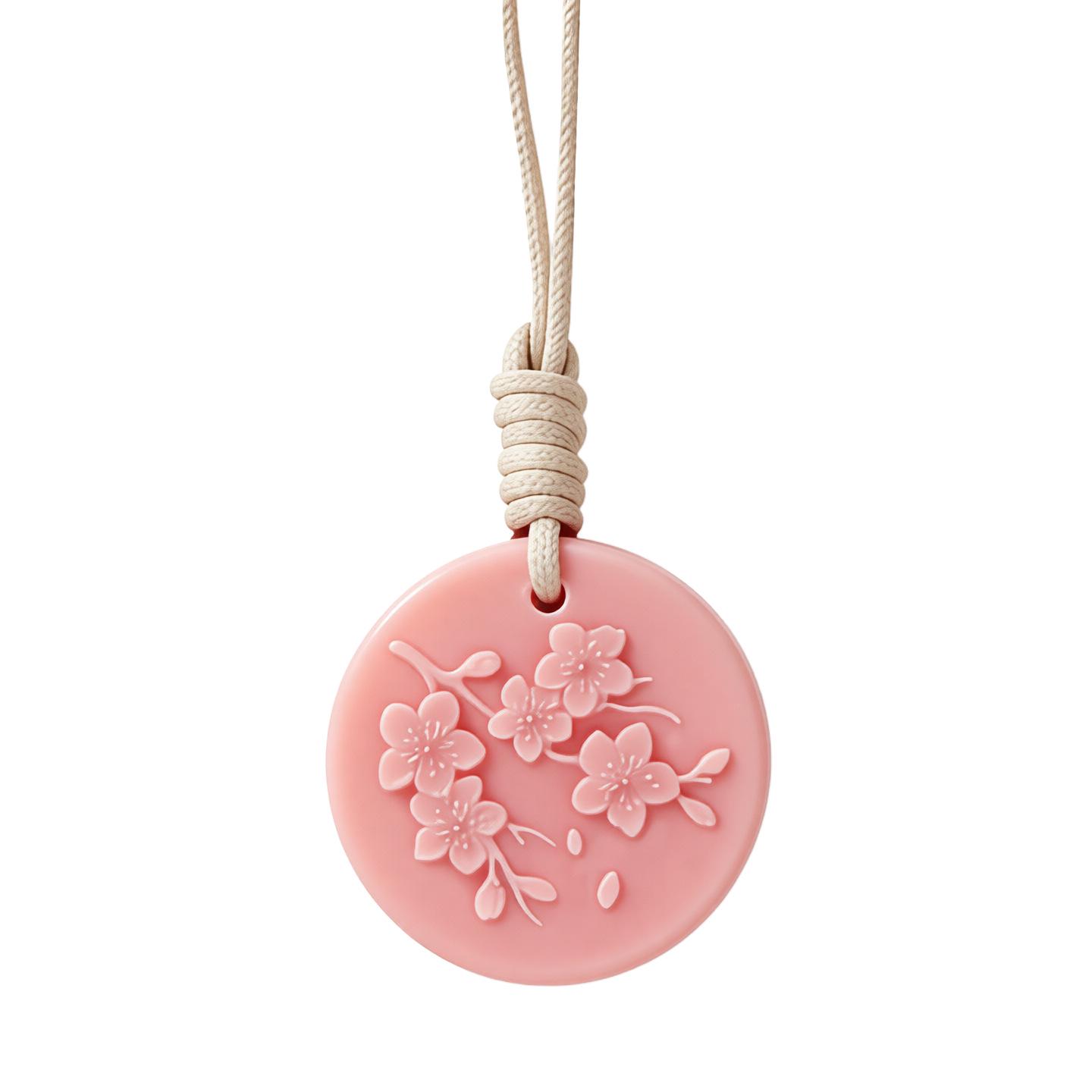 Peach Blossom Scented Wax Tablet Air Freshener Pendant - Long-Lasting Light Fragrance for Car, Bedroom, or Wardrobe Deodorizing