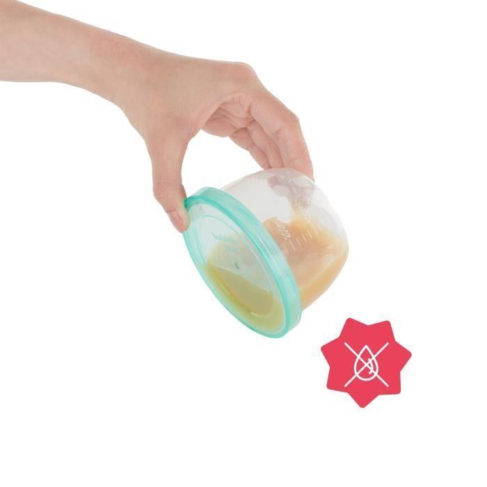Badabulle Lot de 12 badabowls - Boîtes de conservation gradués 250ml - Surface réinscriptible