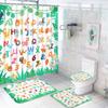 Animal World Map Shower Curtain Set With Non-Slip Rugs Toilet Lid Cover Bath Mat Kids Educational Geography Bathroom Curtain Set