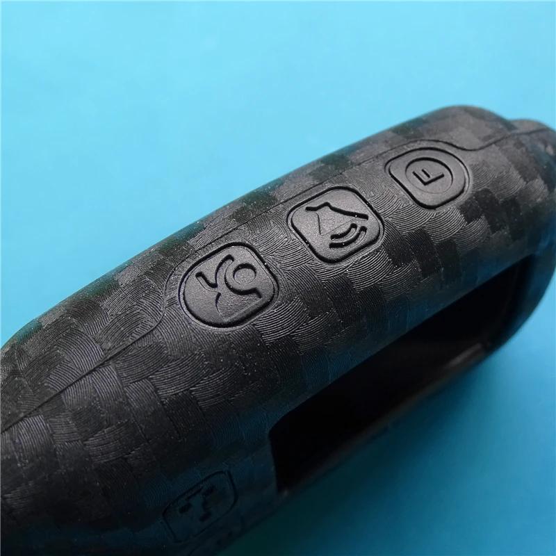 For Tomahawk 9010 9020 9030 Two Way Silicone Carbon Fiber Car Remote Controller Body Cover Housing Key Shell Tomahawk Tw-9010