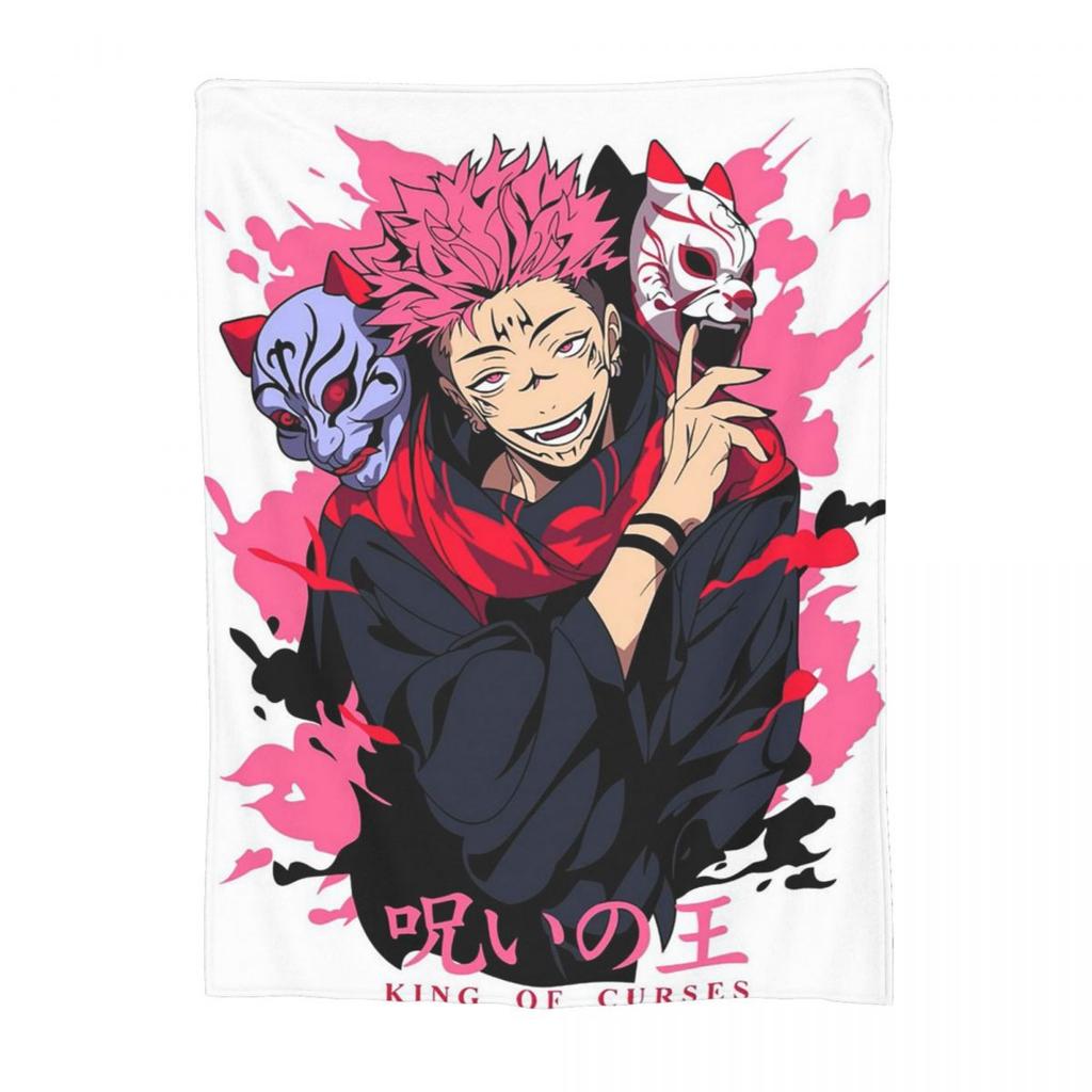 Sukuna Ryomen - Jujutsu Kaisen Blankets Soft Warm Flannel Throw Blanket Bedding for Bed Living Room Picnic Travel Home Sofa