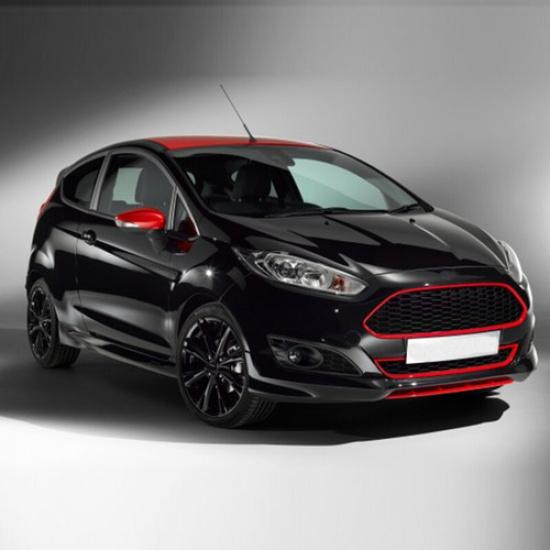 For 2011-2017 Ford Fiesta LH+RH Door Side Rearview Mirror Cover Caps Trim Red AC