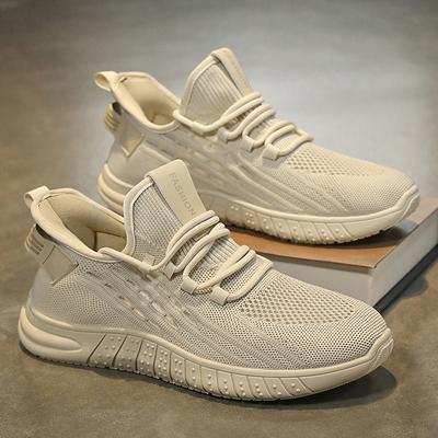 Chaussures Noix de Coco Chaussures Homme Été Nouveau Chaussures en Mesh Respirantes Chaussures de Sport Tricot Volant Tendance Polyvalentes Chaussures Décontractées Papa