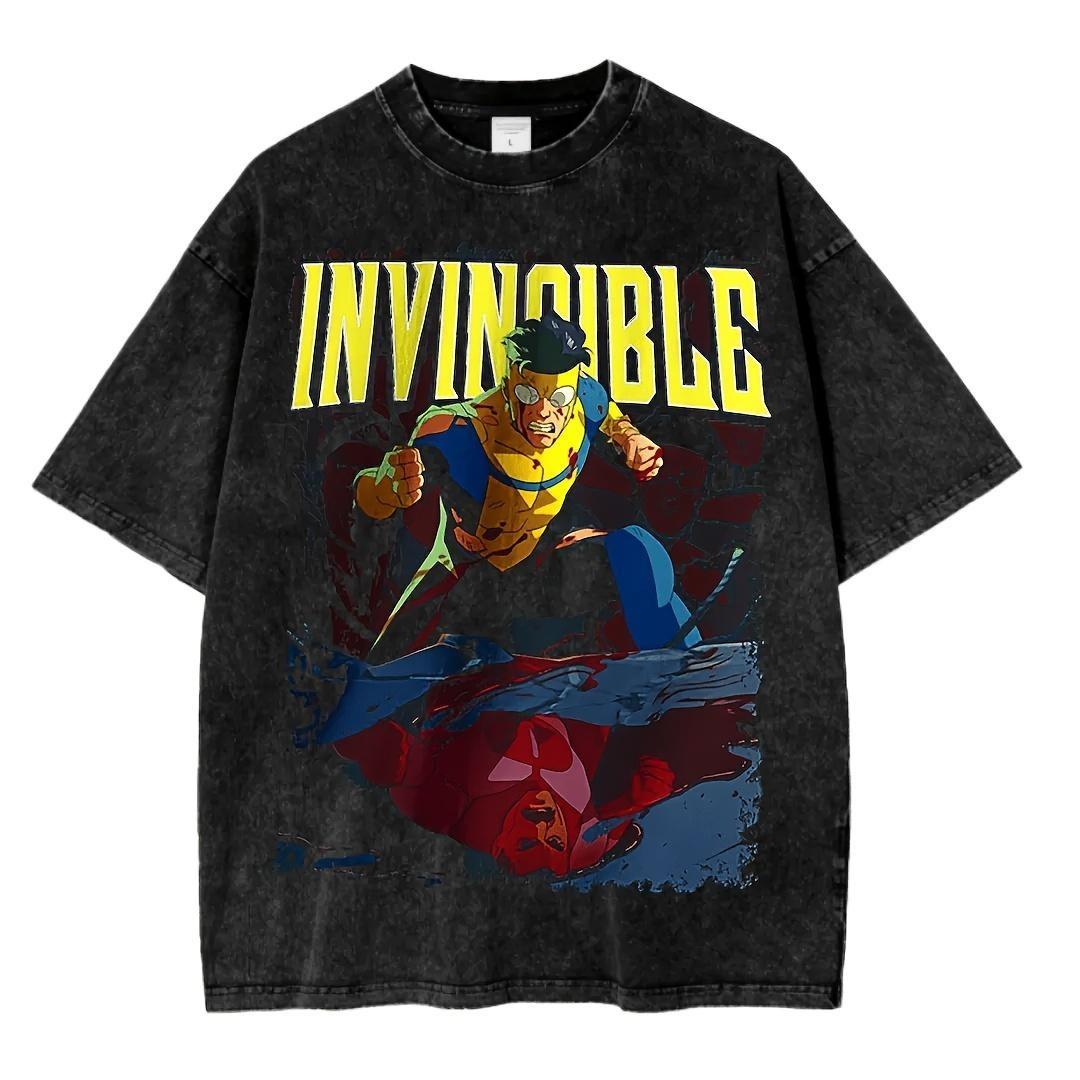 Invincible Mark Grayson Vintage Washed Oversized T-Shirt Graphic Tee S разноцветный