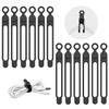 Lasocy Reusable Silicone Cable Ties Black 12-Piece Set