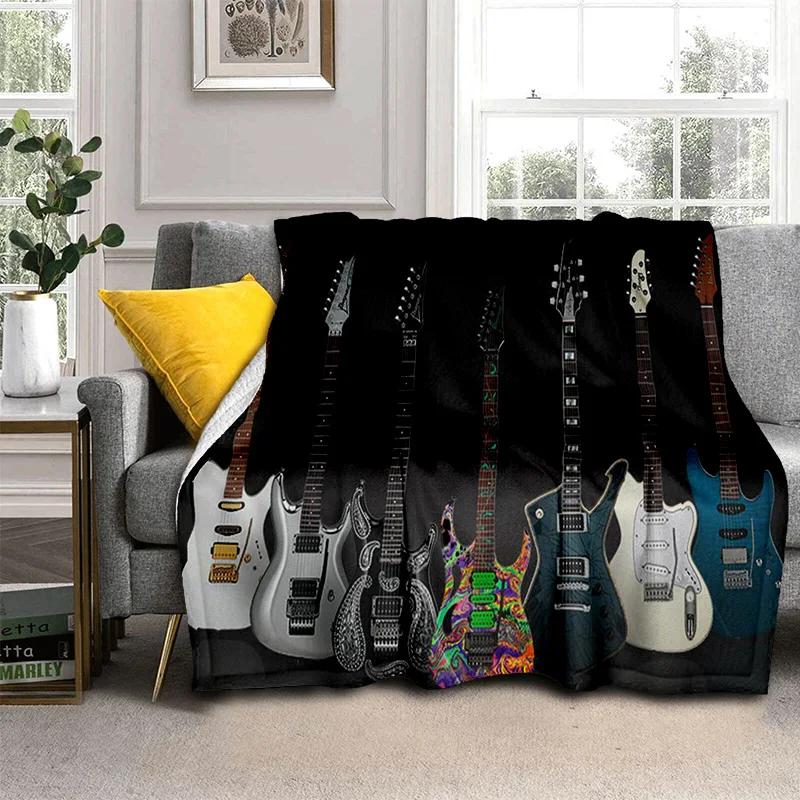 Electric Guitar 3D Classical Guitar Blanket,Soft Throw Blanket for Home Bedroom Bed Sofa Picnic Travel Office Cover Blanket Kids