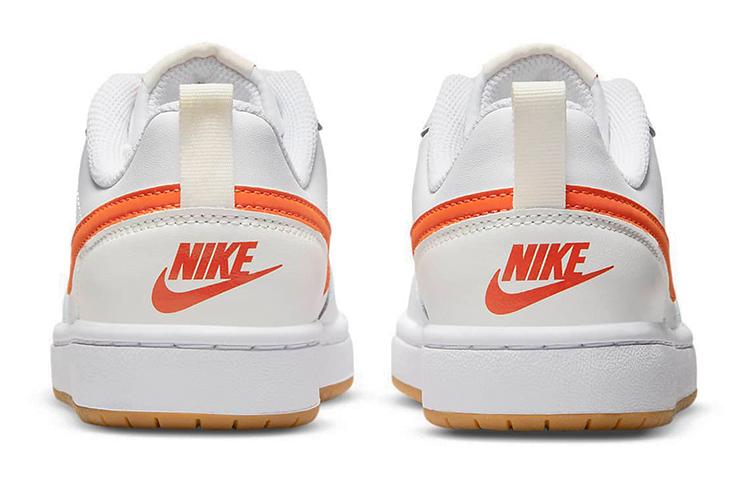 Nike Court Borough 2 Low 2 Slip Resistant Lightweight Cushioning Low top Kids' Skateboarding Shoes White Orange BQ5448-114