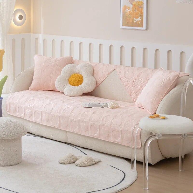 Four Seasons Universal Sofa Cushion Living Room Non-slip Sofa Cover Cotton Fabric Art Couch Cover Cushion Leather Sofa Cover