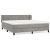 3127619 vidaXL Divan Bed and Mattress Light Grey 160x200cm Velvet