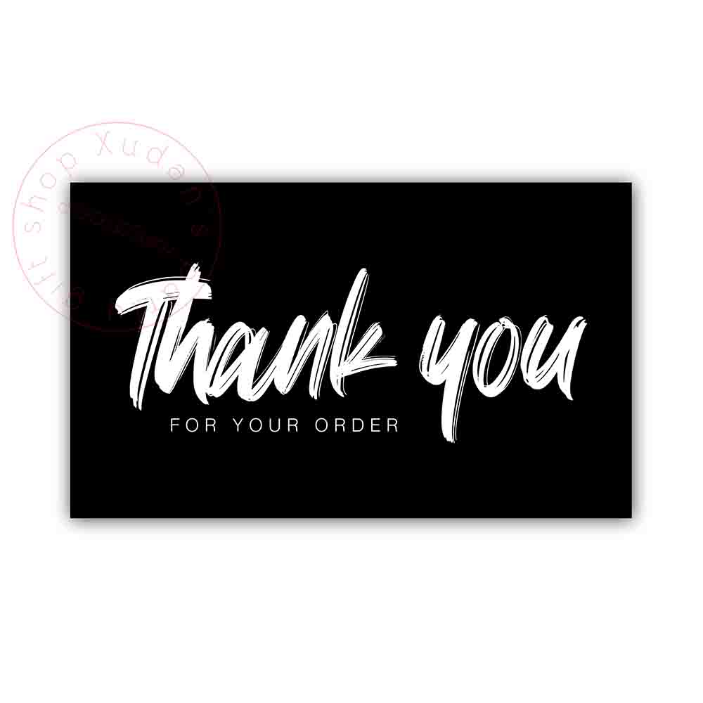 

30pcs/pack Black Thank You Card For Supporting Business Package Decoration Gorgeous Thanks Business Card Handmade With Love