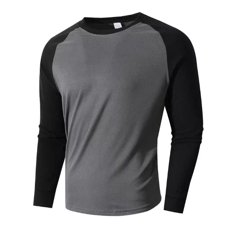 Men's Color Block Sleeve Sweatshirt, Crewneck Pullover Long Sleeve Sweatshirt, Casual Winter Top