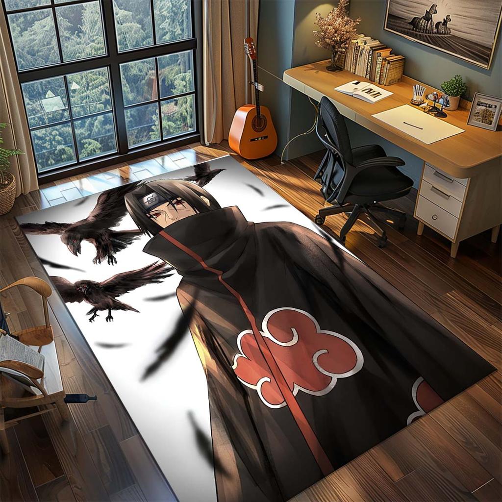 Naruto Anime Rug Carpet Large Area Rug Non Slip Washable Floor Mat Gamer Room Bedroom Home Decor