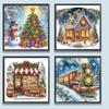 4pcs Christmas 5D DIY Special Shape Crystal Partial Diamond Painting Kit Decor