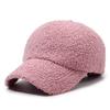 Fuzzy Plush Snapback Velvet Winter Peaked Cap Casual Lamb Wool Baseball Cap  Women
