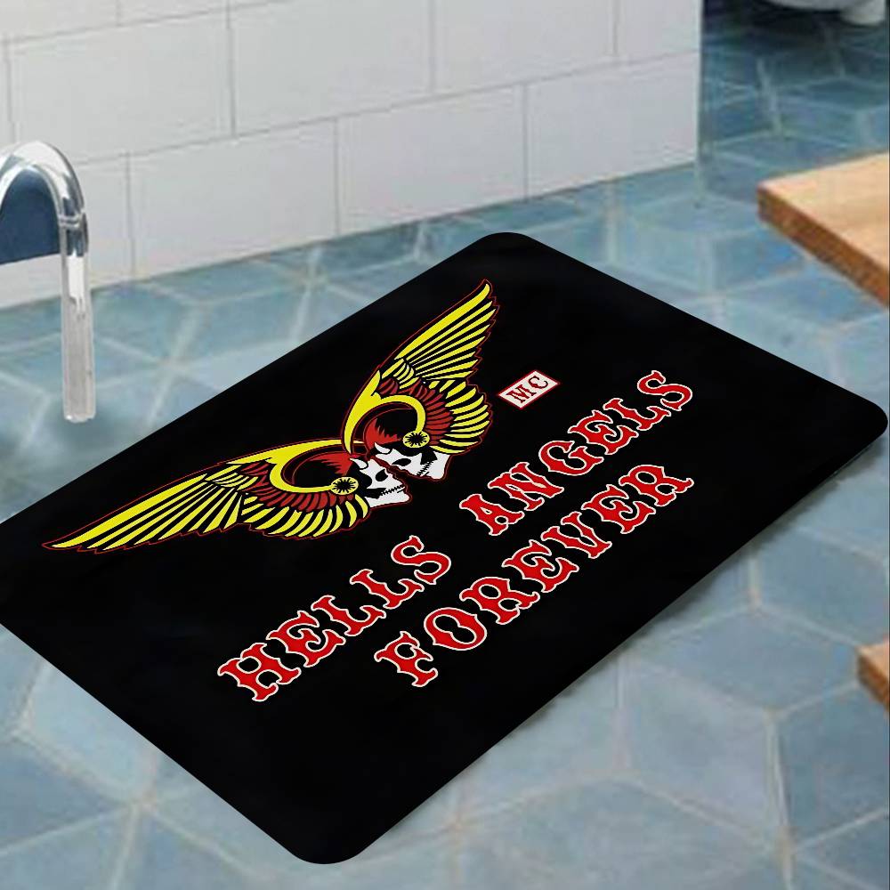

H-Hells A-Angels Bathroom Mat Anti-slip Absorb Water Long Strip Cushion Bedroon Mat Hotel Decor Mat 50x80 cm