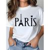 Paris Graphic Print T Shirt for Women Casual Short Sleeve Tee Comfortable Crew Neck, Soft Adorable Tees Tops