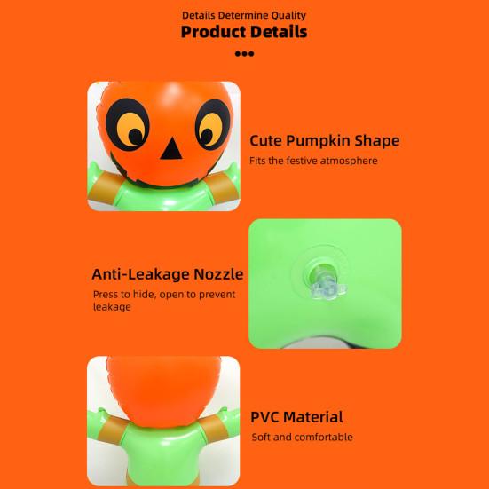 Halloween Inflatable Pumpkin Decoration Spooky Giant Blow Up Figure with Pumpkin Head for Lawn Yard Party Garden Outdoor Decoration