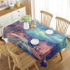 Tablecloth Landscape Waterproof Rectangle Table Cover House Amazing View Countryside Great for Parties, Holiday Dinner, Wedding