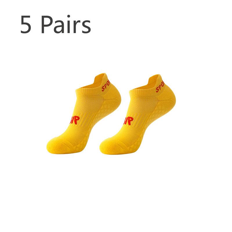 5 Pairs of Women's Cotton Thick Washcloth Bottom Marathon Running Professional Sports Socks