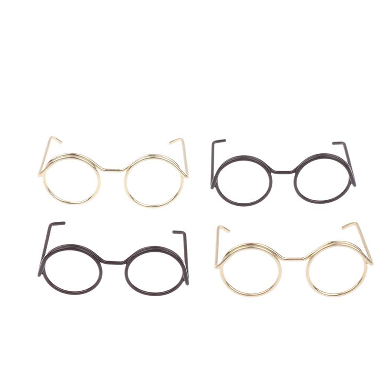 10Pcs Retro Mini Metal Round Doll Glasses Frame Lensless Miniature Eyewear Great For Plush Doll Decoration Accessories