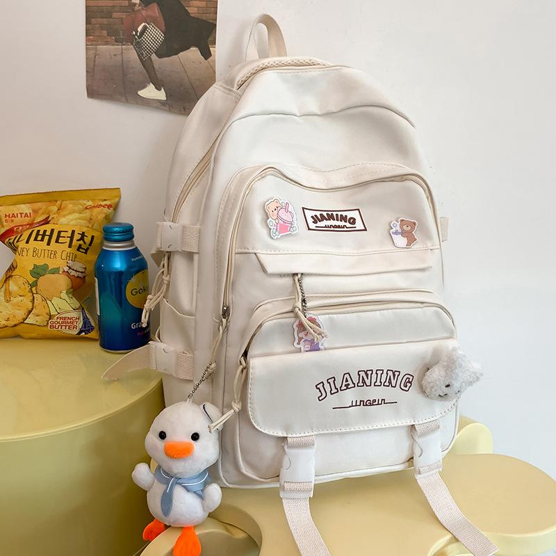 Primary School Girl Junior High School Student Burgundy Backpack High School Student College Student Backpack