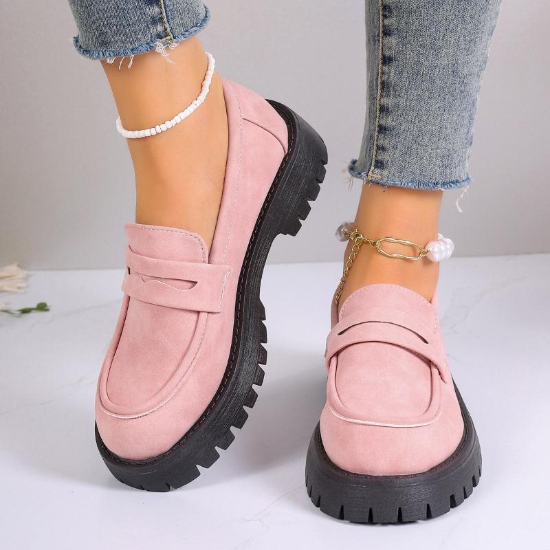 Autumn new comfortable casual women's shoes thick heel thick sole foot cover retro large size women's shoes