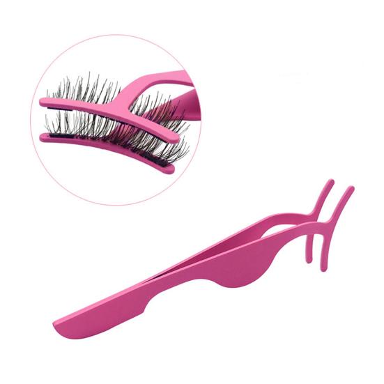 Handle Eyelash Widen Tweezer Ergonomic Stainless Steel Portable FALSE Eyelash Applicator for Magnetic Lashes