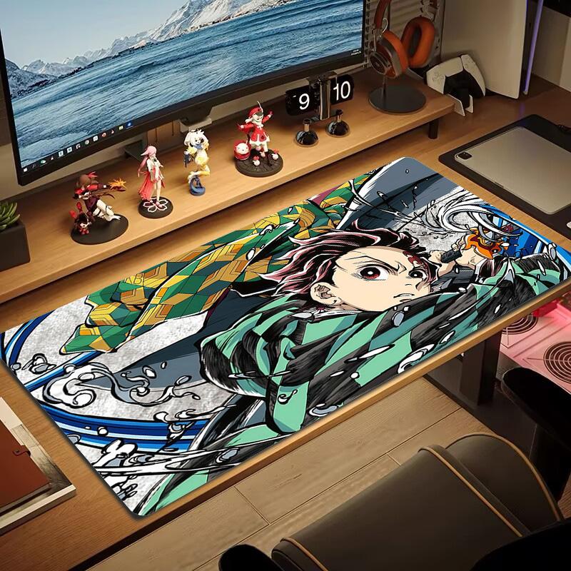 Demon Slayer Print Cushion Non-slip Laptop Tablet Big Mousepad XXL Mat Mini PC Playmat With Lock edge