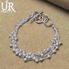925 Sterling Silver Matte Pearl Ball Chain Grape Bracelet Fashionable Wedding Jewelry