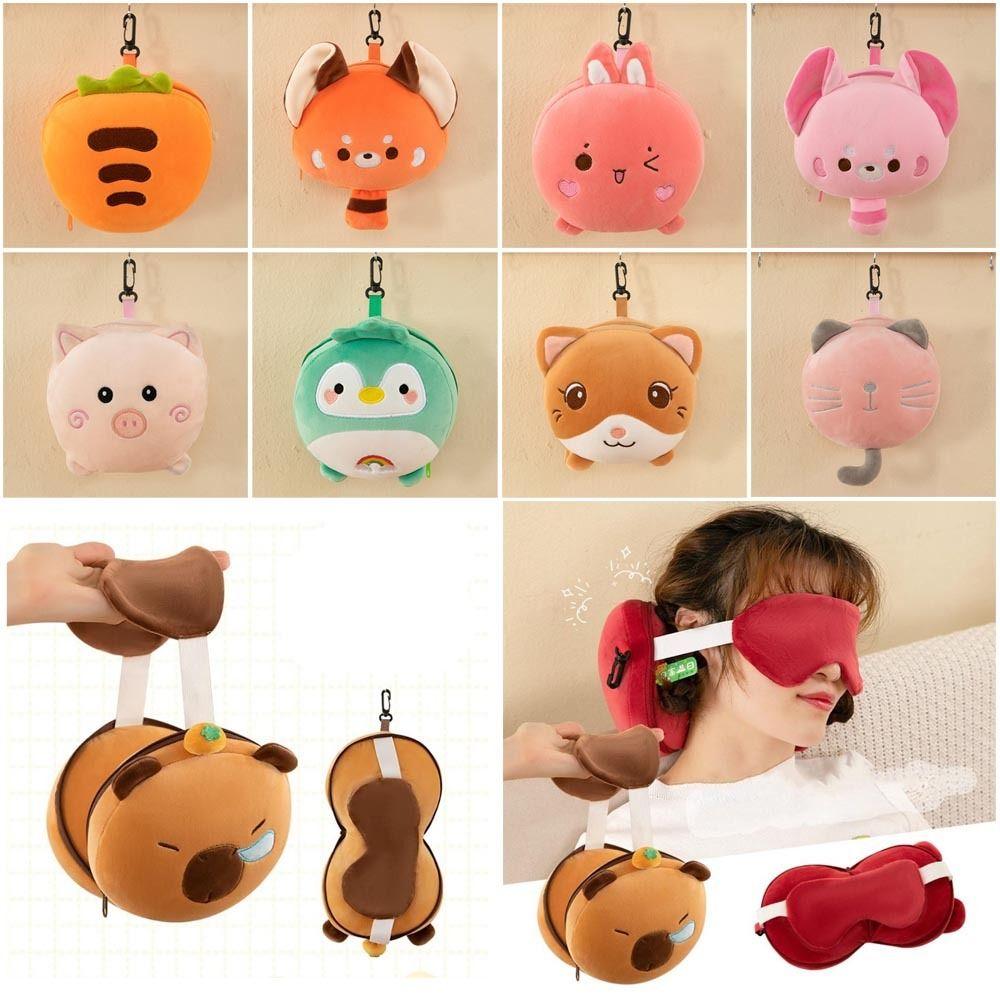 2 In 1 Neck Pillow Velvet Sleeping Mask New Travel Eye Cover Office