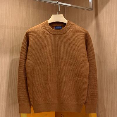 Herren Herbst und Winter Einfarbig Einfacher Pullover Langarm Rundhals Gemütliches Oberteil