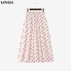 VONDA Vintage Damen Polka Dots Print Locker Lässig Lang Schwingende Röcke Plissee Kleid