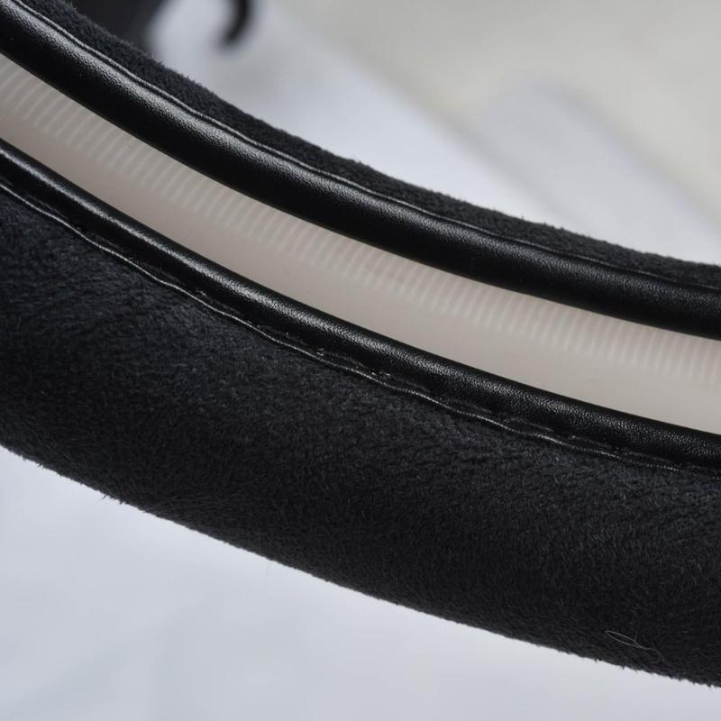 Black Faux Suede 14.515 Inch Memory Foam Steering Wheel Covers Breathable AntiSlip Odorless Steering Wheel Universal Fit for Me