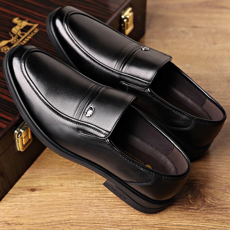 

Деловые мужские туфли с нескользящей мягкой подошвой и одной педалью, деловые туфли, мужские кожаные дышащие мужские кожаные туфли 44 чёрный